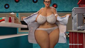 Curvy Mature Waitress Fucks Her BBC Chef - 3D Animation
