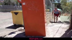 Mature Brunette Enjoys Outdoor Public Encounter
