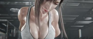 Tifa Lockhart - Intense Squirting & Creampie Workout at the Gym