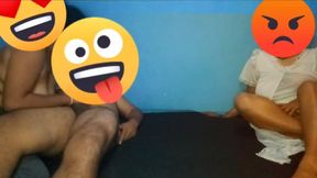 Caught in the Act: Best Friend's Surprise Encounter with My Wife! - wife බලාගෙන ඉද්දි wifege යාළුවට කටට දුන්නා