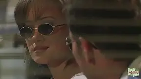 A mechanic gives a brunette stunner with large natural tits a good thumping