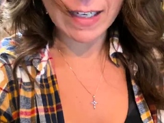 Busty brunette solo masturbation