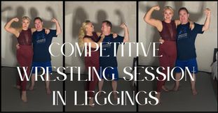competitive wrestling session in leggings