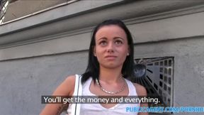 ”Cash for Tiny Tits Brunette”