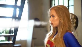 Superheroine Supergirl Battles and Defeats Two Stupid Thugs