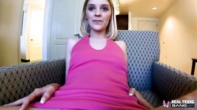 Blonde Maria Anjel performs for the camera in a private casting session