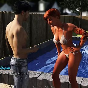 Intertwined: guy is having fun with a sexy milf by the pool-Ep10