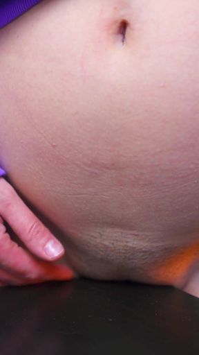 A young girlfriend got excited and decided to masturbate... Rubbing against the table and cumming loudly. She has such a fetish