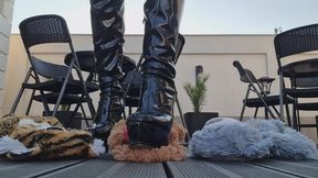 SMOKING BOOTS GODDESS DESTROYS TEDDY BEARS – Stomped, Burned & Torn Apart
