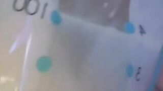 CLOSE UP pumping SQUIRT breast milk in bag GIGANTIC bbw BOOBIES