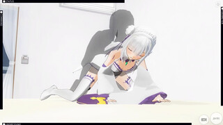 3D HENTAI Жестко трахаю Эмилию из RE ZERO в красивую попку