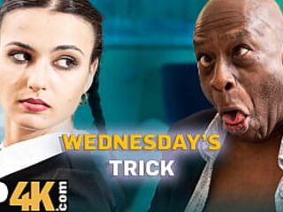 DADDY4K. LISPY WEDNESDAY SUCKED DAD'S SHLONG