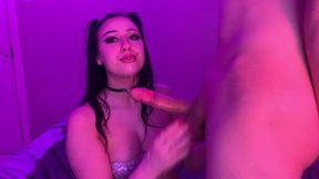 hottest blowjob! cute cumslut with glasses blowjob