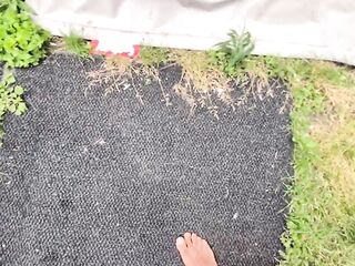 A Aged Sissy Gets Drilled on the Sun Lounger, but the Ebony Rod Is Also Large for Her Butt
