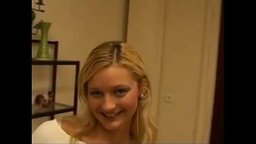 Cock-loving blonde sucks and gags on a hard shaft