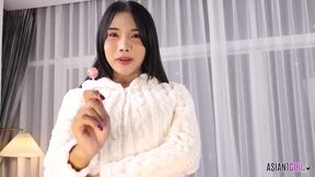 Asian tgirl bowy solo with big tits dildo sluts naughty smile