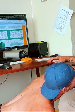 Breeding Fit Jock at My Desk