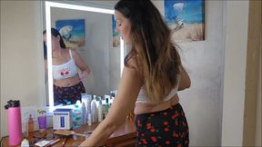 Getting ready curling my hair