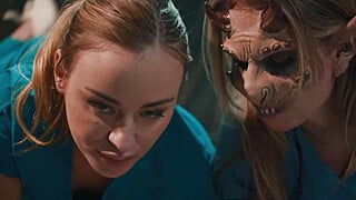 PURE TABOO 3-Titted Demon Ashley Lane Breastfeeds Nurse Anna Claire Clouds! CREEPY HORROR PORN 3-WAY