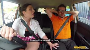 Ryan Ryder pleasures her driving instructor in the car