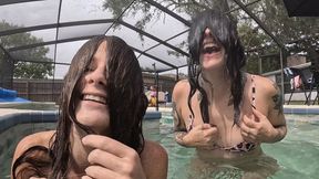 Hot Tub Head Dunking with Mia and Nathalia 1080p