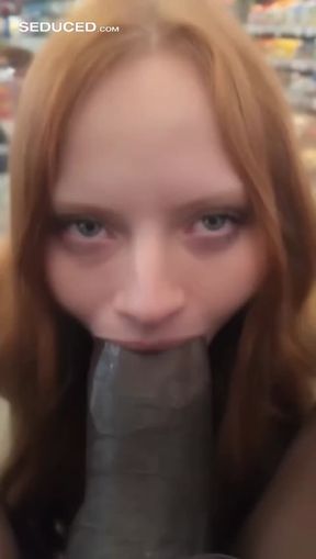 sucking cock, a young american woman with long, video created by AI