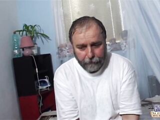 Slim golden-haired hardcore banged and swallowing grandad’s cum