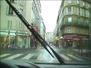 Large boobed blond gives oral in car