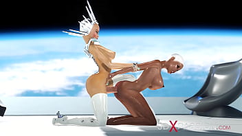 Super sexy android dickgirl fucks a hot ebony on a spaceship