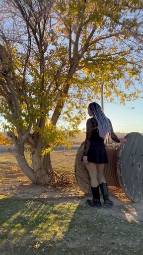 Sexy Goth Girl Takes Hot Pee