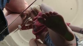 Petite blonde babe, Piper Perri got her feet licked and her pussy stuffed with cock