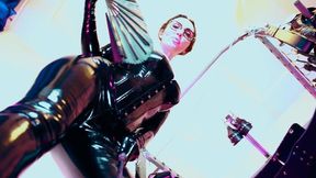 Domina Eva Latex PVC Vinyl Fetish Big Ass Milf Femdom Mistress Big Ass Sexy Goddess Glasses Leggins