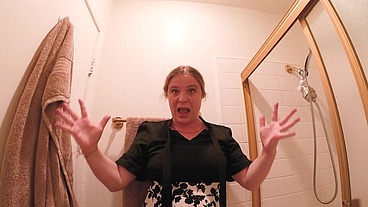 Stepmom fucks stepson in the bathroom after church