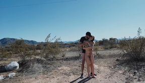Desert morning: Risky public outdoor pounding