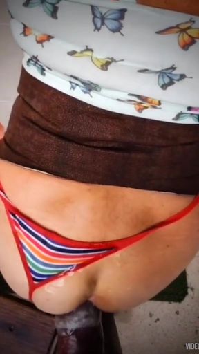 Captivating moment from "Enjoying my thick squirting dildo! Marcela CD slut"