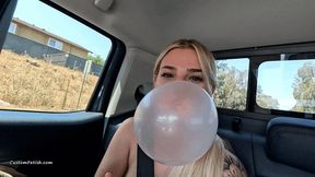 Harley and Madi Blow Bubble Gum Bubbles in the Car HD (1920x1080)