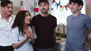 "Anal Birthday Surprise - Step-Mother's Anal Virginity Popped By Her Son"