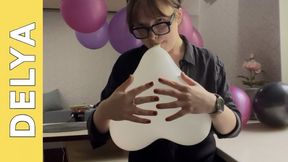 Delya Pops Heart Balloons with Her Nails
