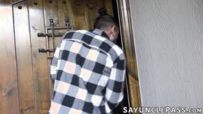 ”Brett Baker welcomes his neighbor Jace to a sexy fucking action”