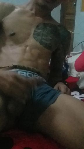 Thai man Masturbation big cock.