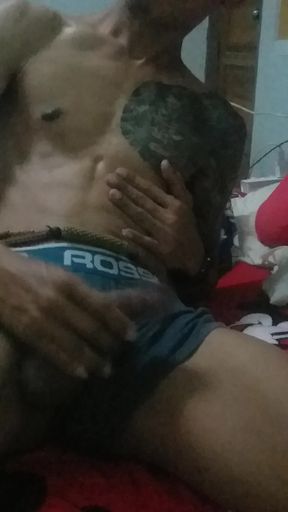 Thai man Masturbation big cock.