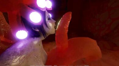 Tali's pussy and ass crave the cocks of a huge slug and impales herself on it with all her might