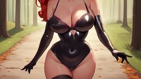latex sexy lingerie and big boobs hard nipples! dance