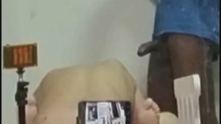 My depraved husband sucks BBC dick much better than me