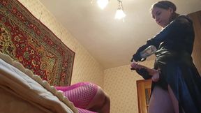 Anastasia Mistress dominant girl fucks in the ass with a strapon doggystyle submissive femboy guy
