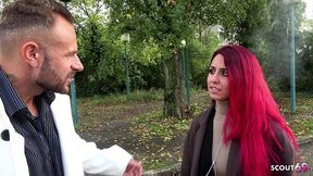 german redhead teen bitch dani luve with big natural saggy tits seduce police officer to fuck her without condom