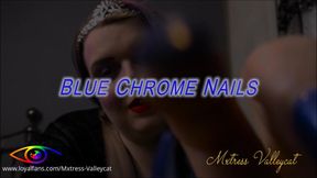 Blue Chrome Nails