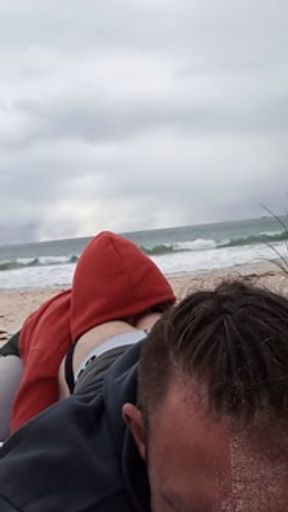 ANILINGUS ON THE BEACH - Pigslut eating Kinkybogans Ass