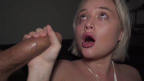 Petite Blonde Teen Thrills in Rough Threesome Action