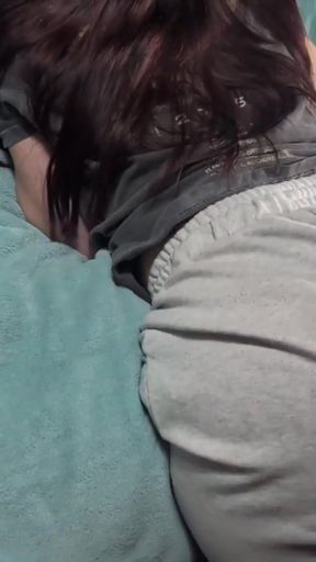 College girl shaking her ass on classmate after studying   Clip 1